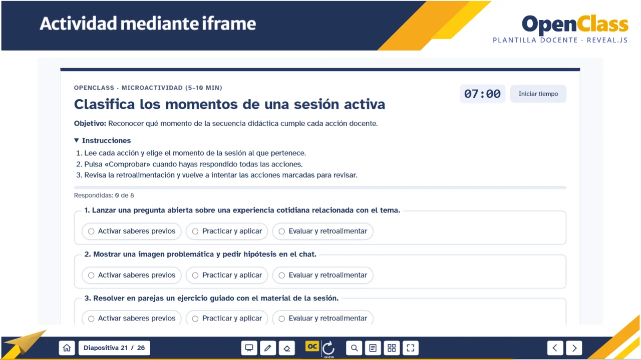 Microactividad dentro de la presentación