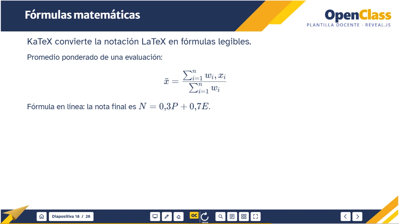 Fórmulas con KaTeX